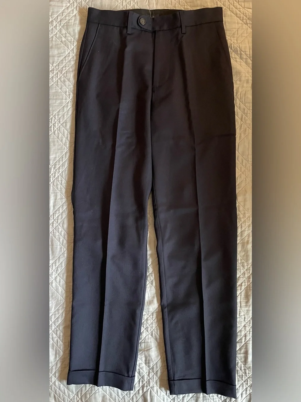 J. CREW Classic creased wool trouser in Deep Navy Size 29/32 NWT $198 CO452